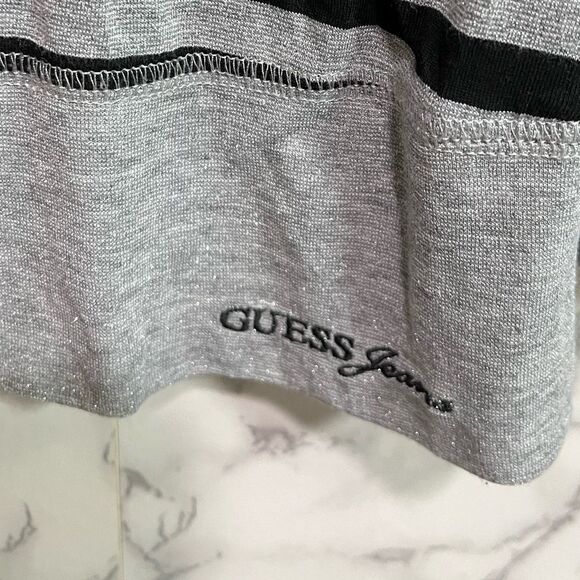 Guess Women's Black and Silver Top Size M - Picture 2 of 6